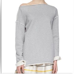 Rag and Bone light grey sweatshirt with raw edges lagenlook